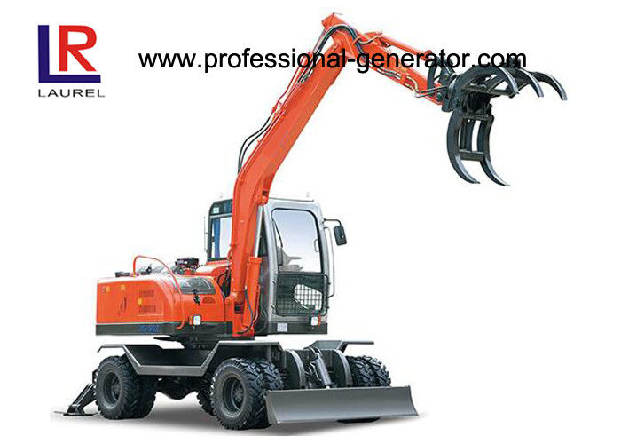 Electric Grapple Agriculture 16MPa 65kw Flexiable Wheel Excavator